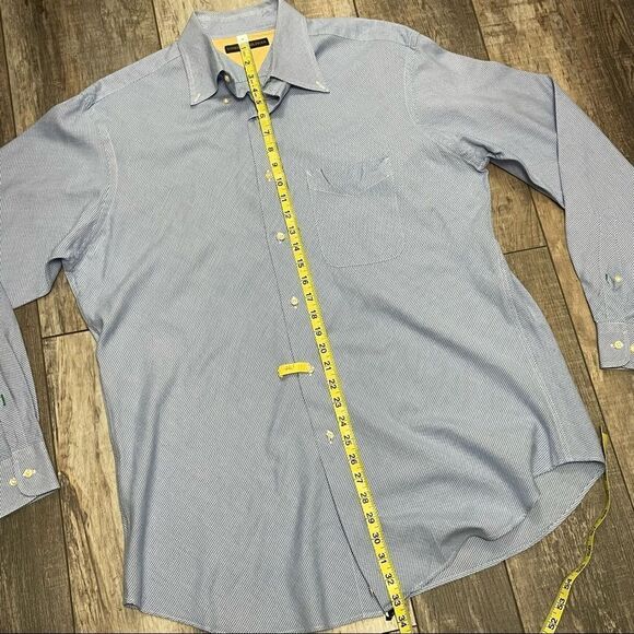 Tommy Hilfiger Long Sleeve Button Down Dress Blue and White Shirt Size 3XL - Picture 10 of 16